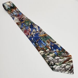 Battle Of Gettysburg Civil War Theme Multicolor Men's Silk Neck Tie Tango